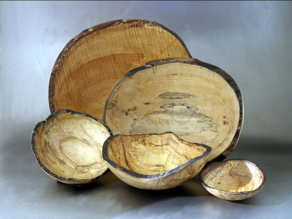 Spalted Maple Bowls by Spencer Peterman - Fire Opal