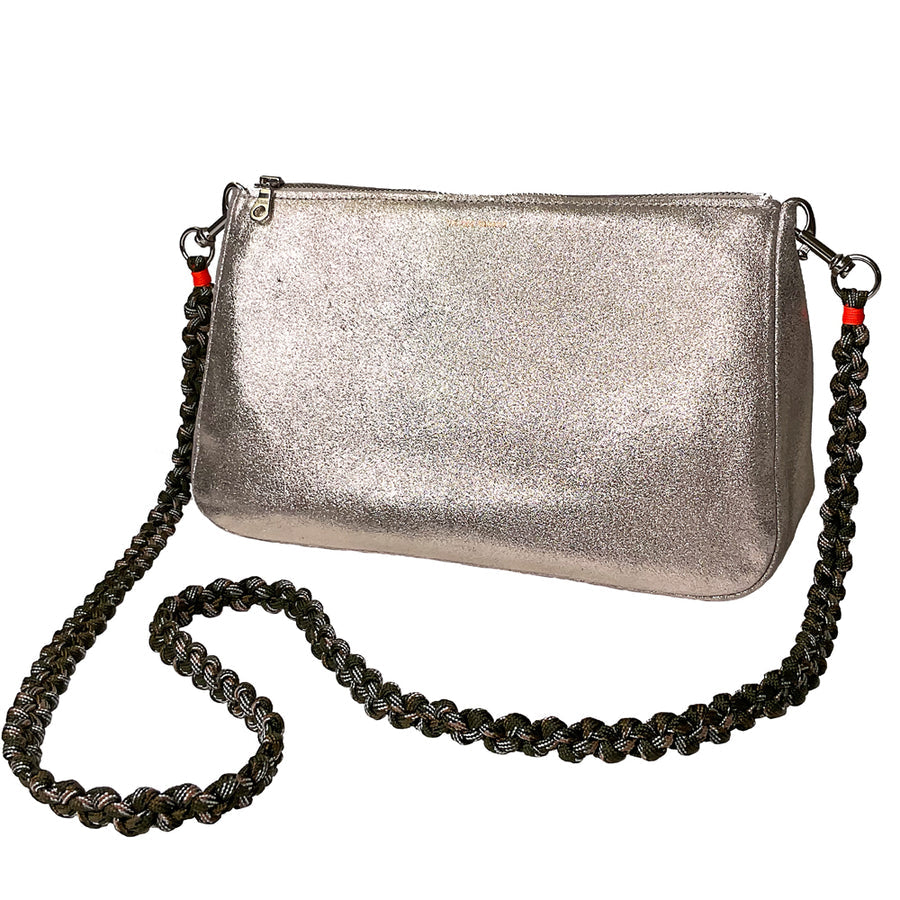 SALE! Bluma Crossbody Bag in Sparkle Champagne with Camo by Tracey