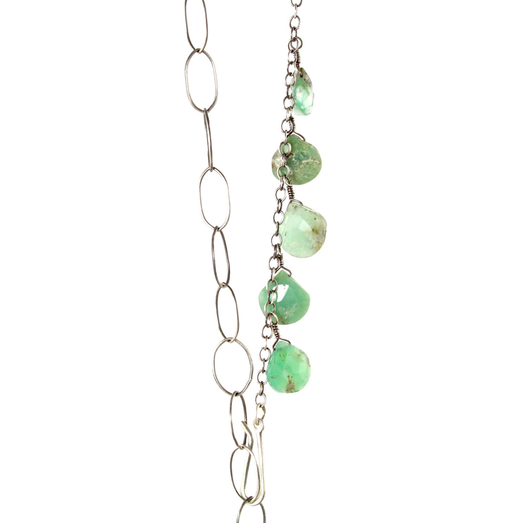 Chrysoprase and Druzy Necklace by Eric Silva - Fire Opal - 3